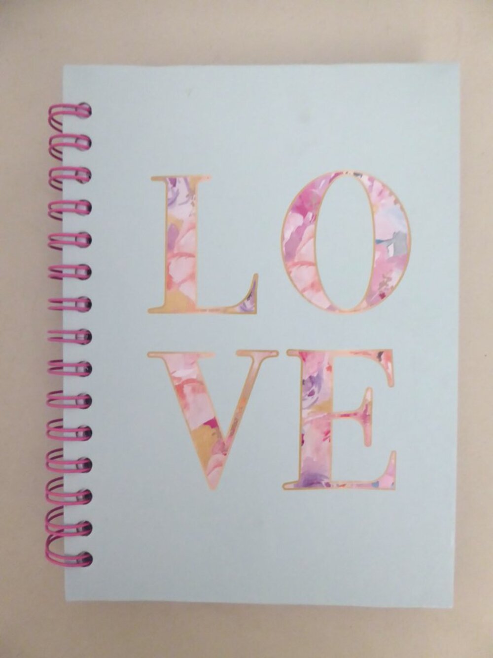 NEW 8.5” x 6” LOVE FLORAL SPIRAL BOND HARD COVER RULED NOTEBOOK 120 PAGES